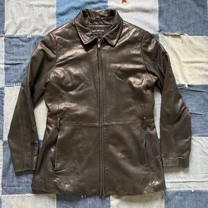 vtg 90s marc new york andrew mark soft leather black jacket size M